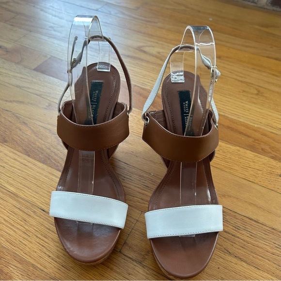 White House Black Market, Brown and White Women's Sandal Espadrilles Size 8 - Picture 2 of 4